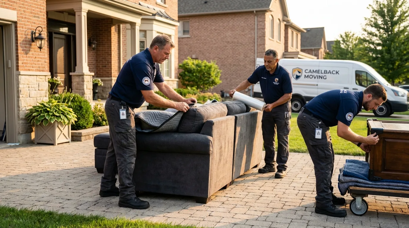 Large estate moving crew wrapping furniture in Moravian Falls, NC